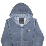 PHILIPP PLEIN Mens Blue Pullover M Cotton Blend Skull Print Zip Hoodie