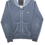 PHILIPP PLEIN Mens Blue Pullover M Cotton Blend Skull Print Zip Hoodie