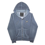 PHILIPP PLEIN Mens Blue Pullover M Cotton Blend Skull Print Zip Hoodie