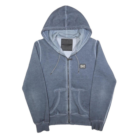 PHILIPP PLEIN Mens Blue Pullover M Cotton Blend Skull Print Zip Hoodie