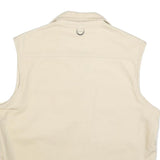 SDS Mens Cream Cotton Waistcoat XL Woven Zip Pocket Utility Outdoor
