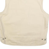 SDS Mens Cream Cotton Waistcoat XL Woven Zip Pocket Utility Outdoor