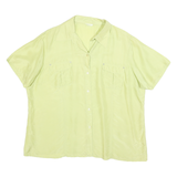 Womens Yellow Silk Shirt XL Lightweight Short Sleeve Classic Style