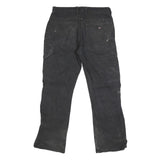 DICKIES Mens Cotton Blend Black Regular Straight Trousers W34 L29 Workwear Zip