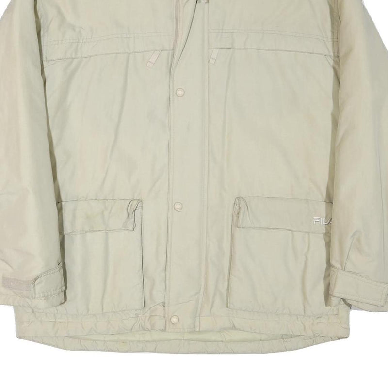 FILA Mens Cream Jacket XL Polyester Blend Plain Zip Outdoor Casual Style