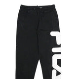 FILA Mens Joggers Black XS W26 L30 Cotton Blend Regular Tapered Fit Logo Print