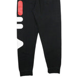 FILA Mens Joggers Black XS W26 L30 Cotton Blend Regular Tapered Fit Logo Print