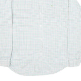 LACOSTE Mens White & Green Checked Cotton Blend Shirt XL Relaxed Fit Casual