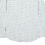 LACOSTE Mens White & Green Checked Cotton Blend Shirt XL Relaxed Fit Casual