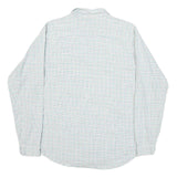 LACOSTE Mens White & Green Checked Cotton Blend Shirt XL Relaxed Fit Casual