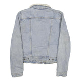 LEVI'S Mens Blue Denim Sherpa Collar Jacket M Cotton Button Casual Outerwear