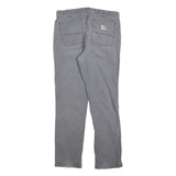 CARHARTT Mens Cotton Blend Grey Regular Straight Leg Trousers W34 L32 Workwear