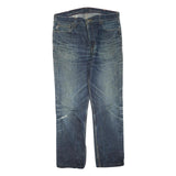 CARHARTT Mens Regular Blue Denim Slim Straight Jeans W36 L31 Distressed Zip