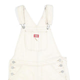 DICKIES Womens White Cotton Blend Short Dungarees M W36 L3 Workwear Casual