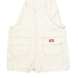 DICKIES Womens White Cotton Blend Short Dungarees M W36 L3 Workwear Casual