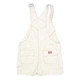 DICKIES Womens White Cotton Blend Short Dungarees M W36 L3 Workwear Casual