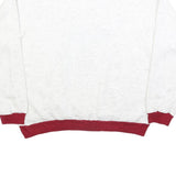 Mens White & Red Sport Graphic Crew Neck Sweatshirt M Casual Pullover