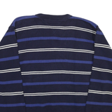 TOMMY HILFIGER Mens Navy Blue & White Patterned Cotton Blend Jumper Crew Neck