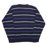 TOMMY HILFIGER Mens Navy Blue & White Patterned Cotton Blend Jumper Crew Neck
