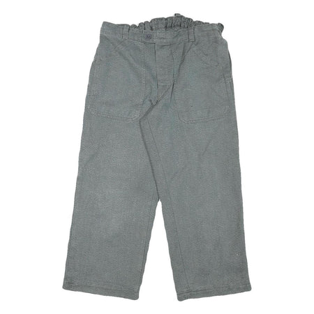 WORKER Mens Cotton Blend Grey Relaxed Straight Trousers W30 L25 Workwear Comfort