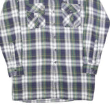 AS Mens Blue Green White Check Shirt M Long Sleeve Cotton Blend Casual