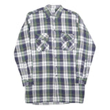 AS Mens Blue Green White Check Shirt M Long Sleeve Cotton Blend Casual