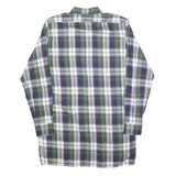 AS Mens Blue Green White Check Shirt M Long Sleeve Cotton Blend Casual