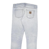CARHARTT Mens Jeans Blue Regular Slim Denim Light W32 L32 Zip Cotton Blend