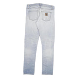 CARHARTT Mens Jeans Blue Regular Slim Denim Light W32 L32 Zip Cotton Blend
