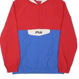 FILA Mens Red & Blue Zip Hooded Classic Jacket M Polyester Blend Sportswear