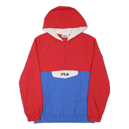 FILA Mens Red & Blue Zip Hooded Classic Jacket M Polyester Blend Sportswear