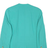 GOLDIX Womens Turquoise Button Jacket M Polyester Blend Plain Elegant Classic