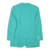 GOLDIX Womens Turquoise Button Jacket M Polyester Blend Plain Elegant Classic