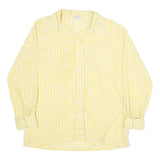ROBBE Womens Yellow & White Check Shirt XS Light Cotton Blend Button-Up