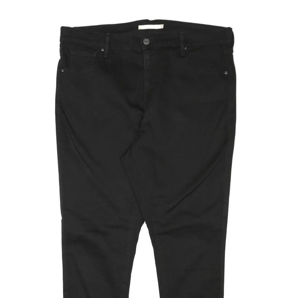 LEVI'S Womens Slim Black Cotton Blend Zip Trousers W36 L27