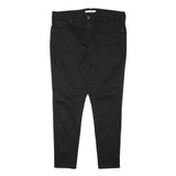 LEVI'S Womens Slim Black Cotton Blend Zip Trousers W36 L27