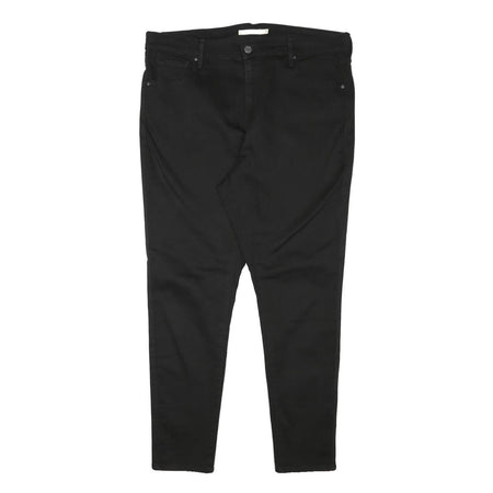 LEVI'S Womens Slim Black Cotton Blend Zip Trousers W36 L27
