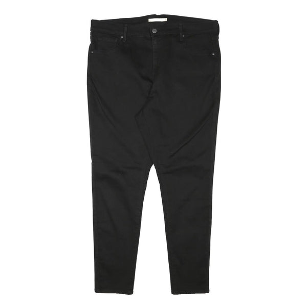 LEVI'S Womens Slim Black Cotton Blend Zip Trousers W36 L27