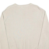 POLO RALPH LAUREN Mens Cream Plain Cotton Regular Fit Crew Neck Jumper M Classic