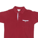 LACOSTE Mens Red Cotton Blend Pocket Short Sleeve Polo Shirt M Classic Style