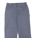 DICKIES Womens Cotton Blend Blue Regular Fit Wide-Leg Trousers W34 L27 Workwear