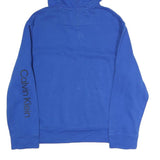 CALVIN KLEIN JEANS Mens Blue & Black Hoodie M Cotton Pullover Casual Wear