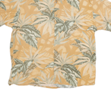 HOLIS RIVER Mens Beige & Green Tropical Print Shirt L Short Sleeve Casual Summer