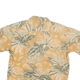 HOLIS RIVER Mens Beige & Green Tropical Print Shirt L Short Sleeve Casual Summer