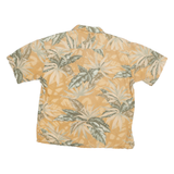 HOLIS RIVER Mens Beige & Green Tropical Print Shirt L Short Sleeve Casual Summer
