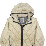GEOX Womens Beige Quilt Jacket UK 10 Polyester Hooded Zip Lightweight Casual