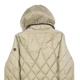 GEOX Womens Beige Quilt Jacket UK 10 Polyester Hooded Zip Lightweight Casual