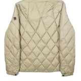 GEOX Womens Beige Quilt Jacket UK 10 Polyester Hooded Zip Lightweight Casual
