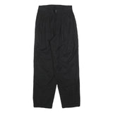 Womens Black Relaxed Zip Trousers W26 L28 Comfortable Casual Straight Leg