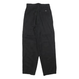 Womens Black Relaxed Zip Trousers W26 L28 Comfortable Casual Straight Leg